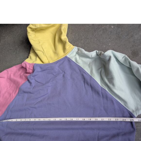 Teddy Fresh Pastel Hoodie XL Bear Patch Colorblock Patchwork Cotton Unisex Bear - Picture 7 of 13